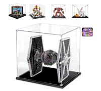 AAABOX 20x20x20cm 3mm Acrílico Vitrina para Lego Creative Workbench 21265 Imperial Tie Fighter 75300 40613 76247 31133,Transparente Caja de Exhibición para Figuras
