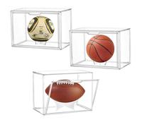 AAABOX Acrílico Vitrina Expositora Balon de Futbol Transparente Apilable con Soporte,40x25x30cm Grande Cajas de Exhibición con Puerta para Baloncesto Voleibol Juguetes,Autoensamblada