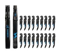 AAABOX Pack of 20 Sacacorchos Profesional Sommelier de Doble Palanca,3 en 1 Abridor de Vino con Espiral de Acero Inoxidable(Azul y Negro)