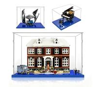 AAABOX Vitrina Expositora 45x40x35 con Base Azul,Caja Exhibición Acrílico Transparente para Home Alone 21330 Star Wars Tie Interceptor 75382