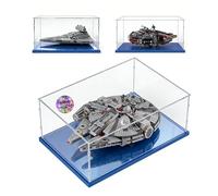 AAABOX Vitrina Expositora para Lego 75389 Halcón Oscuro Star Wars 75257 75105 Halcon Milenario 75394,Grande Caja Exhibición Acrílico Transparente Antipolvo para Coleccion(50x40x20)
