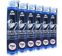 AAB Contact Cleaner PRO 750 ml - Pack de 6 - Potente Limpiador de Contactos, Spray Lubricante, Limpiacontactos, Spray para Electrónica, Disolvente en Spray