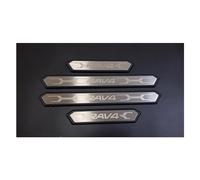 AABBDxJ 4 placas para umbral de puerta de automóvil, para Toyota RAV4 2010-2024, placas de acero inoxidable, protector de arañazos, accesorio de decoración de estilo