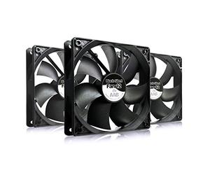 AABCOOLING Black Silent Fan 12 - Silencioso y Efectivo Ventilador Base, 120mm, 12cm, Para Portátil, 115 m3/h, 1600 RPM - 3 Piezas, 20,9 dB(A)