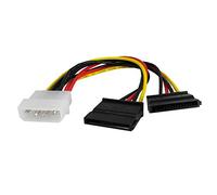 AABCOOLING C24 Cable Ramificador de Alimentación Molex 4 Pin Macho a 2 x SATA 15 Pin Hembra, 150 mm, Adaptador en Y para Discos Duros HDD, SSD y Unidades Ópticas
