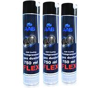 AABCOOLING Compressed Gas Duster FLEX 750ml - Conjunto de 3 - Spray Aire Comprimido con un Tubo Flexible, Limpiar Teclado, Limpia Polvo, Botella de Aire Comprimido, Soplador de Aire Comprimido