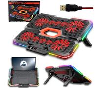 AABCOOLING EFFECTUM - Base Refrigeradora Portatil RGB, para Gaming y Oficina, USB-C, 10 Ventiladores Silenciosos y Eficientes, RGB, LCD, Inclinación de 7 Grados, Soporte para Refrigerador Portátil