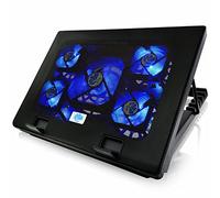 AABCOOLING NC71 - Bases de Refrigeración, con 5 ventiladore, regulación del ángulo de inclinación, y LED azul, Soporte Laptop, Ventilador Para PC, Apoya Portatil, Refrigerador Para Portatil