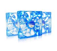 AABCOOLING Super Silent Fan 14 Blue LED - Silencioso y Efectivo Ventilador 140mm Con LED Azul, Fan Cooler, Base, 12V, 80 m3/h, 600 RPM - 3 Piezas 8,6 dB (A)