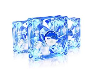 AABCOOLING Super Silent Fan 8 Blue LED - Un Silencioso y Muy Efectivo Ventilador 80mm con LED Azul, Ventilador 12V, Fan PC, Fan 80mm, 33m3/h, 1600 RPM - 3 Piezas 13,9 dB(A)