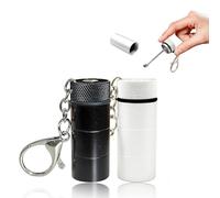 AABDTYYD 2 Unidades Mini Frasco con Cuchara de Aluminio Hermético, Kit de Organización Portátil para Polvos y Especias - Negro/Blanco (5.3 cm, Impermeable, Uso Interior/Exterior)