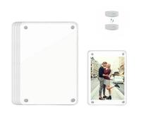 AABDTYYD 4 Piezas Marco Fotos Metacrilato Nevera - Imanes Personalizados Frigorífico, Portafotos Magnético Transparente Doble Cara 9x6 cm para Fotos 3", Set Decorativo