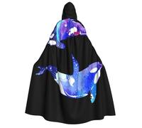 aabkjgfr Bata de bruja con estampado de orca de ballena asesina, disfraz de mago de vampiro para adultos, utilizado para fiestas, bailes de máscaras, carnaval, fiesta de disfraces, juego de rol