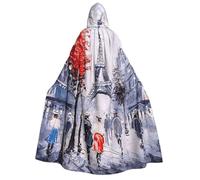 aabkjgfr Bata de bruja de Halloween con diseño de árbol de la ciudad de París, disfraz de mago de vampiro para adultos, utilizado para fiestas, bailes de máscaras, carnaval, fiesta de disfraces