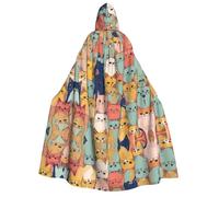aabkjgfr Lindos gatos en una variedad de colores estampados de Halloween, disfraz de mago de vampiro para adultos, utilizado para fiestas, bailes de máscaras, carnaval, fiesta de disfraces, juegos de