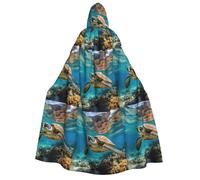 aabkjgfr Lord Howe Island - Bata de bruja con estampado de tortuga marina para Halloween, disfraz de mago de vampiro para adultos, utilizado para fiestas, bailes de máscaras, carnaval, fiesta de