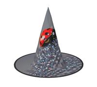 aabkjgfr Sombrero de bruja con estampado infinito moteado de mariquitas, sombrero de bruja de Halloween para adultos, adecuado para fiestas, carnaval, bailes de máscaras, juego de rol