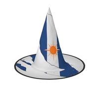 aabkjgfr Sombrero de bruja con la bandera de las Islas Marshall Map04, para adultos, adecuado para fiestas, carnaval, bailes de máscaras, juego de rol