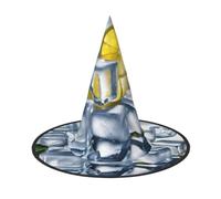 aabkjgfr Sombrero de guía con estampado de limón amarillo, sombrero de bruja de Halloween para adultos, adecuado para fiestas, carnaval, bailes de máscaras, juegos de rol