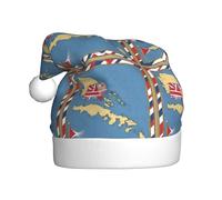 aabkjgfr Sombrero de Papá Noel para adultos con estampado de Islas Turcas y Caicos 04, suave y cómodo, adecuado para fiestas de Año Nuevo, en interiores y exteriores.