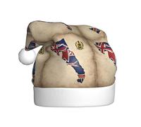 aabkjgfr Sombrero de Papá Noel para adultos con la bandera de las Islas Caimán Map01, suave y cómodo, adecuado para fiestas de Año Nuevo, en interiores y exteriores.
