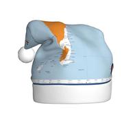 aabkjgfr Sombrero de Papá Noel para adultos con la bandera de las Islas Marshall Map02, suave y cómodo, adecuado para fiestas de Año Nuevo, en interiores y exteriores.