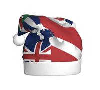aabkjgfr Sombrero de Papá Noel para adultos con la bandera de las Islas Turcas y Caicos Map03, suave y cómodo, adecuado para fiestas de Año Nuevo, en interiores y exteriores.