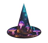aabkjgfr Sombrero guía con estampado de hongos mágicos, sombrero de bruja de Halloween para adultos, adecuado para fiestas, carnaval, bailes de máscaras, juegos de rol