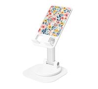 AACPPB Gradual - Soporte portátil plegable para teléfono con diseño de flores rosas y amarillas, con agujero de carga, rotación de 360 grados, ángulo ajustable, base de base antideslizante