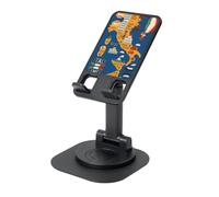 AACPPB Mapa de Italia con Simbo Cultural Soporte plegable portátil para teléfono con agujero de carga Rotación de 360 grados, ángulo ajustable, base de base antideslizante