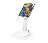 AACPPB Mapa de Italia con Simbo Cultural Soporte plegable portátil para teléfono con agujero de carga Rotación de 360 grados, ángulo ajustable, base de base antideslizante