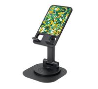 AACPPB Soporte portátil plegable para teléfono con diseño de flores amarillas con agujero de carga, rotación de 360 grados, ángulo ajustable, base de base antideslizante