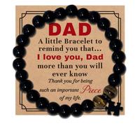 AACQQ Pulsera para el día del padre, regalo para papá y hombre de hija, hijo, esposa, 3.5×3.5×0.65inch, Piedra, No es una piedra preciosa