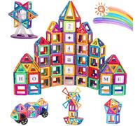 aaczly Bloques de Construcción Magnéticos 122 Piezas Construcciones Magnéticos Niños 3D Bloques Magnéticos Niños Juegos Educativos Juguetes Niños de 3 4 5 6 7 Años
