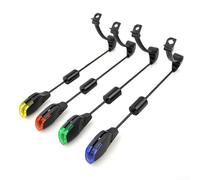 AAD0495623 4pcs Carpa Pesca Alarmas Set Con Luces LED, Postes De Acero Inoxidable Y Base Desmontable Asientos B2013