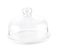 AADDFDD Soporte Tarta, Soporte para Tartas, Bandeja para Servir Tartas con Tapa de Cristal, Redondo, para Aperitivos, para Guardar Pan, para exhibir en Tiendas, Fiestas, Bodas, 20 cm (Opcional)