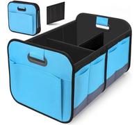 AAFEI Protector De Maletero Coche para Mercedes-Benz C-Class (W202-W206 1993-2025 2026), Organizador De Cuero Pu, Caja De Almacenamiento Con Tapa, Divisor Interior,Blue
