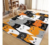 AAFUOO Alfombra Infantil De Gato De Dibujos Animados Abstractos, Linda Alfombra para Habitación Infantil De Animales, Alfombra Lavable Antideslizante para Salón, Alfombras para Dormitorio 150x250cm