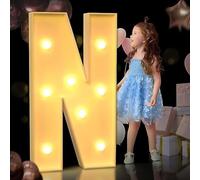 AAIRRA Decoración De Boda Marquesina, Letras Iluminadas del Alfabeto, con Letras Y Números Iluminados Letras De Marquesina Grandes Luces De Letras LED Letrero para Fiesta De Cumpleaños Boda,N,120CM