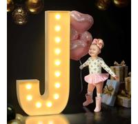 AAIRRA Decoración De Boda Marquesina, Letras Iluminadas del Alfabeto, con Letras Y Números Iluminados Letras De Marquesina Grandes Luces De Letras LED Letrero para Fiesta De Cumpleaños Boda,J,120CM