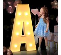 AAIRRA Decoración De Boda Marquesina, Letras Iluminadas del Alfabeto, con Letras Y Números Iluminados Letras De Marquesina Grandes Luces De Letras LED Letrero para Fiesta De Cumpleaños Boda,A,100CM