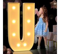 AAIRRA Decoración De Boda Marquesina, Letras Y Números Iluminados Del Alfabeto, Grandes Luces LED Para Fiesta De Cumpleaños, U, 70CM