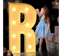 AAIRRA Decoración De Boda Marquesina, Letras Y Números Iluminados Del Alfabeto, Grandes Luces LED Para Fiesta De Cumpleaños, R, 120CM