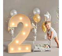 AAIRRA Decoración De Boda Marquesina, Letras Y Números Iluminados Del Alfabeto, Grandes Luces LED Para Fiesta De Cumpleaños, 2, 120CM