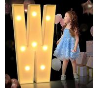 AAIRRA Decoración De Boda Marquesina, Letras Y Números Iluminados Del Alfabeto, Grandes Luces LED Para Fiesta De Cumpleaños, W, 120CM