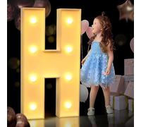 AAIRRA Decoración De Boda Marquesina, Letras Y Números Iluminados Del Alfabeto, Grandes Luces LED Para Fiesta De Cumpleaños, H, 70CM