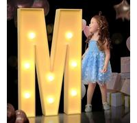 AAIRRA Decoración De Boda Marquesina, Letras Y Números Iluminados Del Alfabeto, Grandes Luces LED Para Fiesta De Cumpleaños, M, 70CM