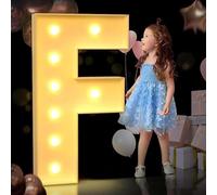 AAIRRA Decoración De Boda Marquesina, Letras Y Números Iluminados Del Alfabeto, Grandes Luces LED Para Fiesta De Cumpleaños, F, 100CM