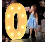 AAIRRA Decoración De Boda Marquesina, Letras Y Números Iluminados Del Alfabeto, Grandes Luces LED Para Fiesta De Cumpleaños, O, 100CM