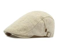 AAIXXIZAO Boinas Sombreros Boinas para Hombre Mujer Clásico Transpirable Lino Gorra Boina Vintage Sólido Liso Artista Pintor Sombrero De Boina Ajustar Tapa Plana 55-59Cmabonada Lateral Ajustablebeige